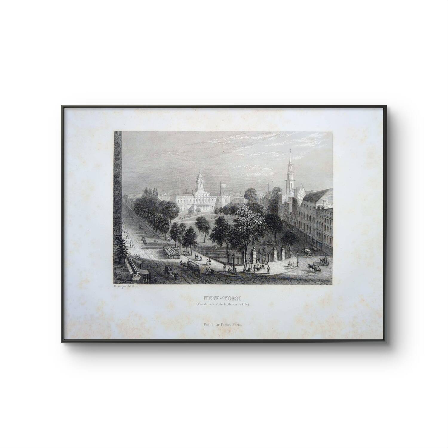 New York, USA, vintage engraving, printed in 1841.