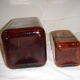 2 old vials to pharmacy early 20th amber smoked glass