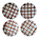 La Redoute x Selency set of 4 brown dessert plates