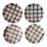 La Redoute x Selency set of 4 brown dessert plates