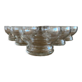 Lot 6 glasses champagne glasses in grave crystal