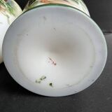 Pair of large hand-decorated opaline vases with marks on the heel – Napoleon III