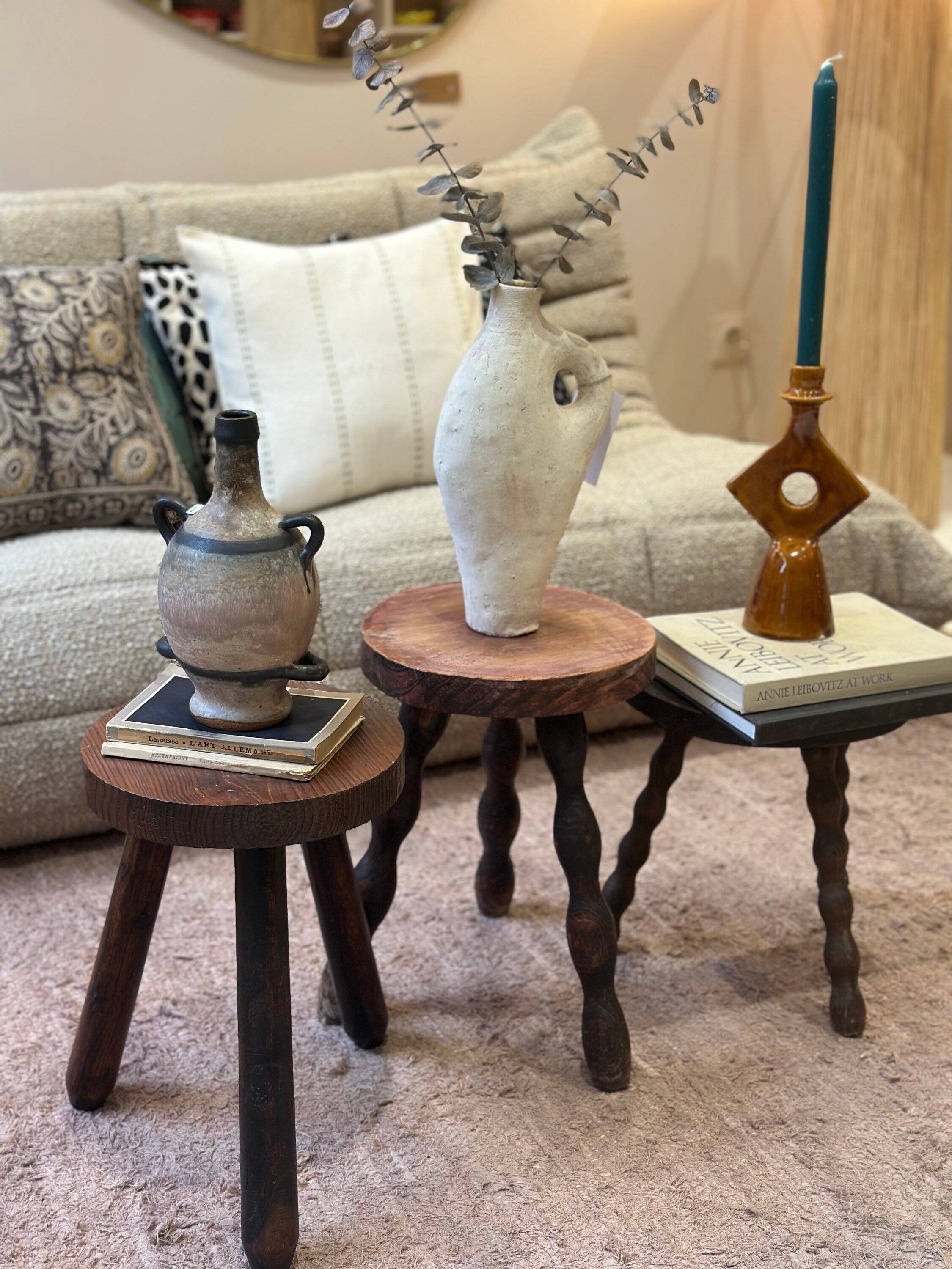 Vintage 1970s sculptural amphora - stoneware