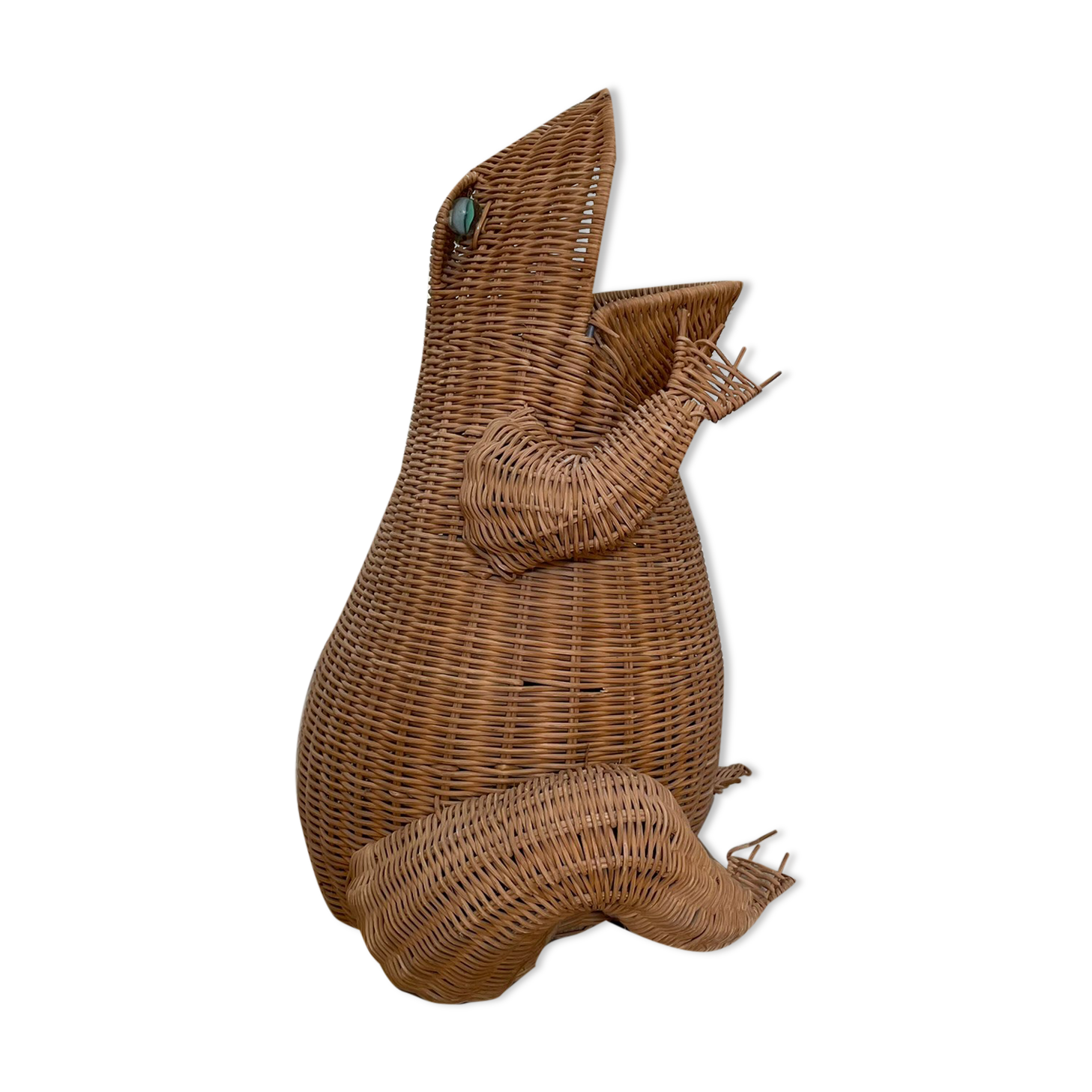 Wicker frog magazine holder by Olivier Cajan