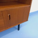 Vintage Scandinavian style secretary bookshelf storage furniture.