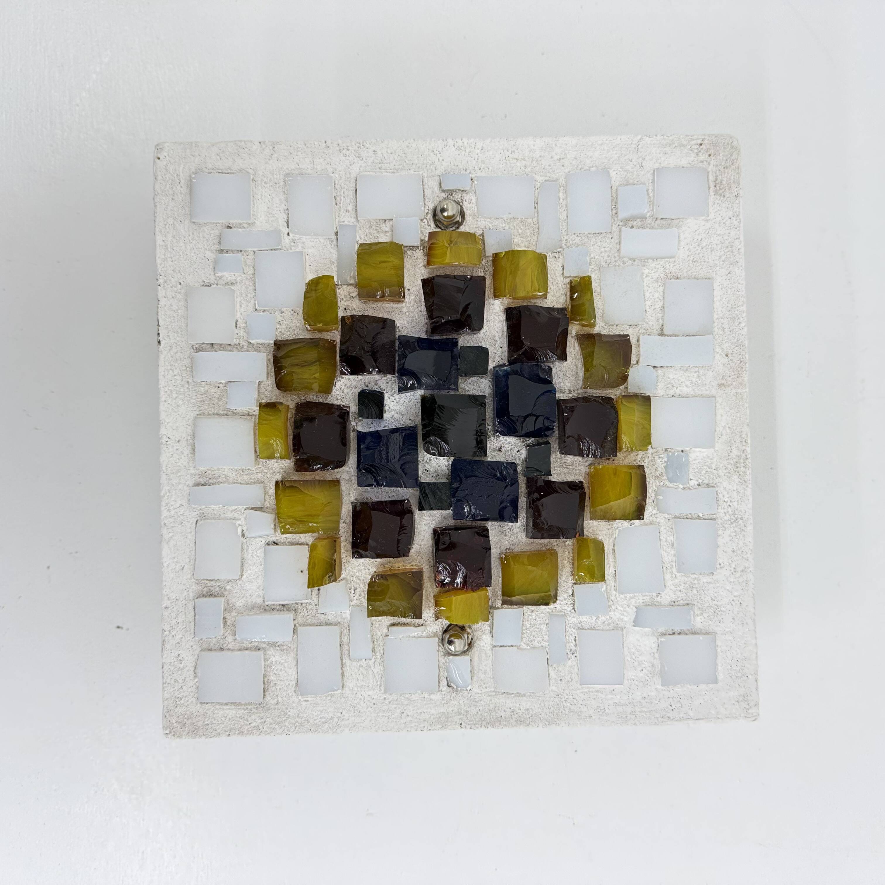 Brutalist wall lamp Glass with resin , 1970s , Germany