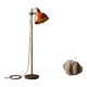 Vintage orange-red floor lamp with chrome.