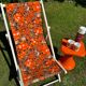 Old vintage flower deckchair