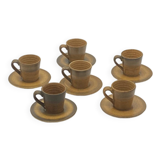 Coffee service, Longchamp France, stoneware, vintage