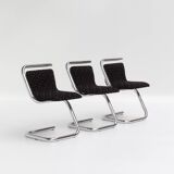 Anonimo set of 6 Italian chrome "S" chairs 1970s