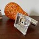 Pair of orange perspex wall lights from the 1950s.