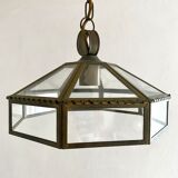 Old brass and glass suspension