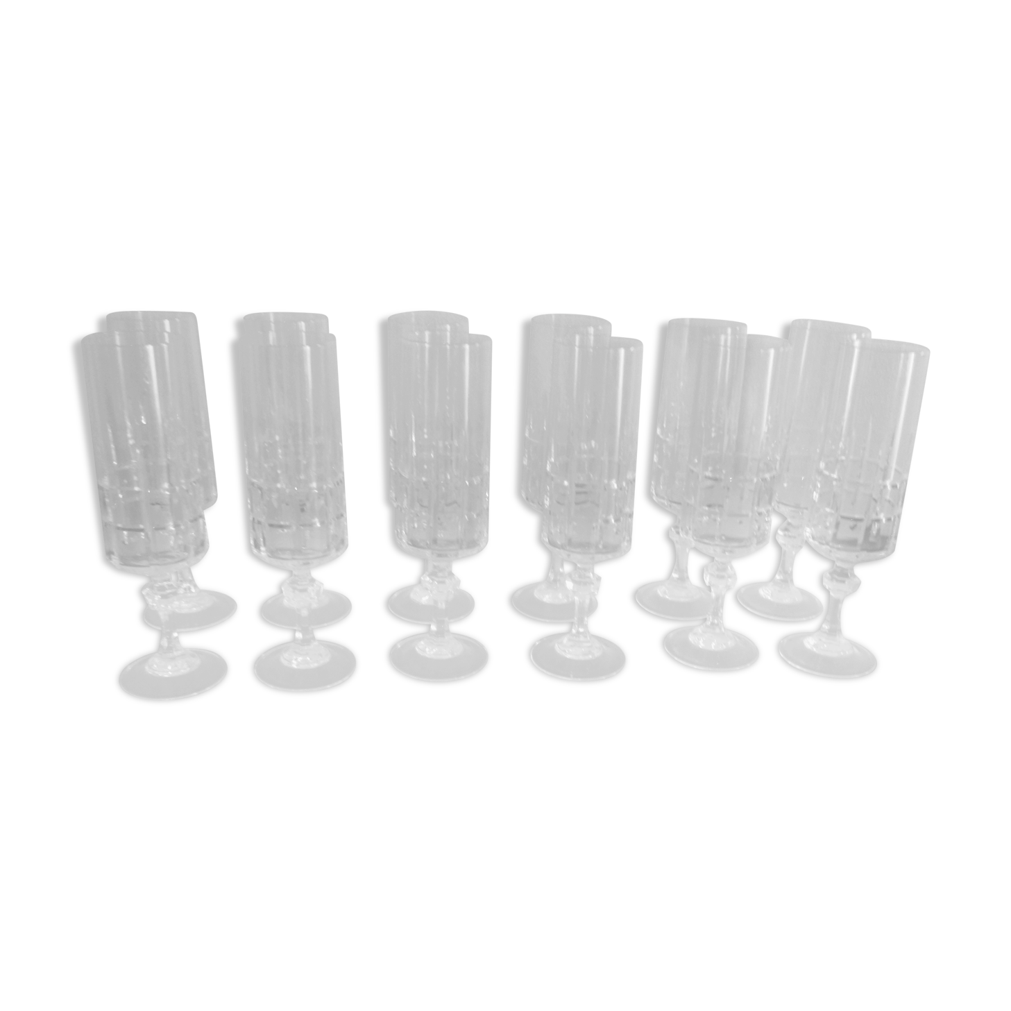 12 crystal champagne flutes
