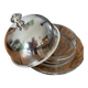 Saint Hilaire - butter dish under silver metal bell or caviar dish.