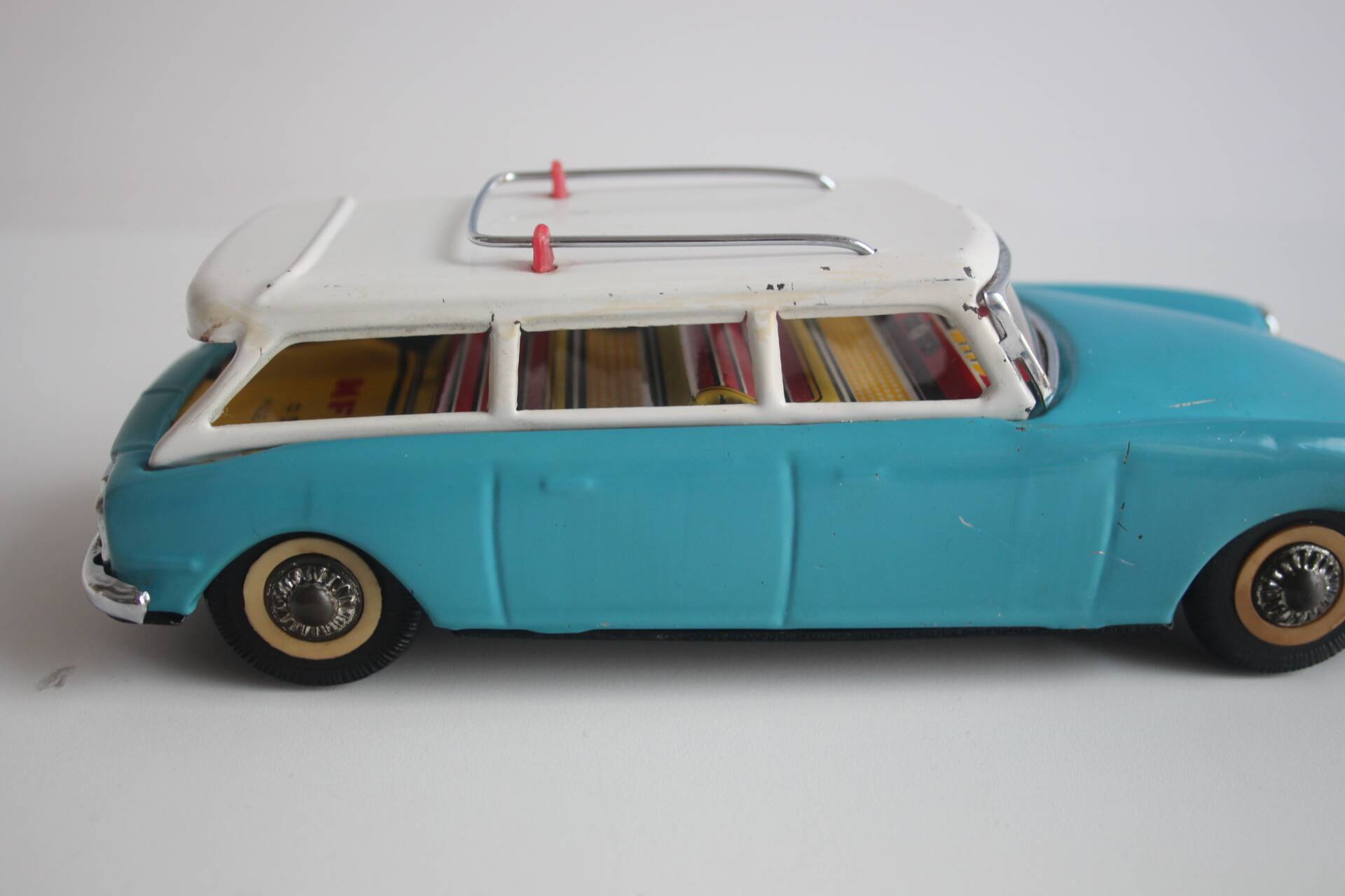Vintage tin model car, Citroën DS station wagon, 1960s.