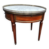 Table basse bouillotte ancienne plateau marbre style louis xvi