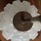 Pendant light/chandelier in molded glass and brass - 70s