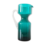 Vintage blue blown glass carafe
