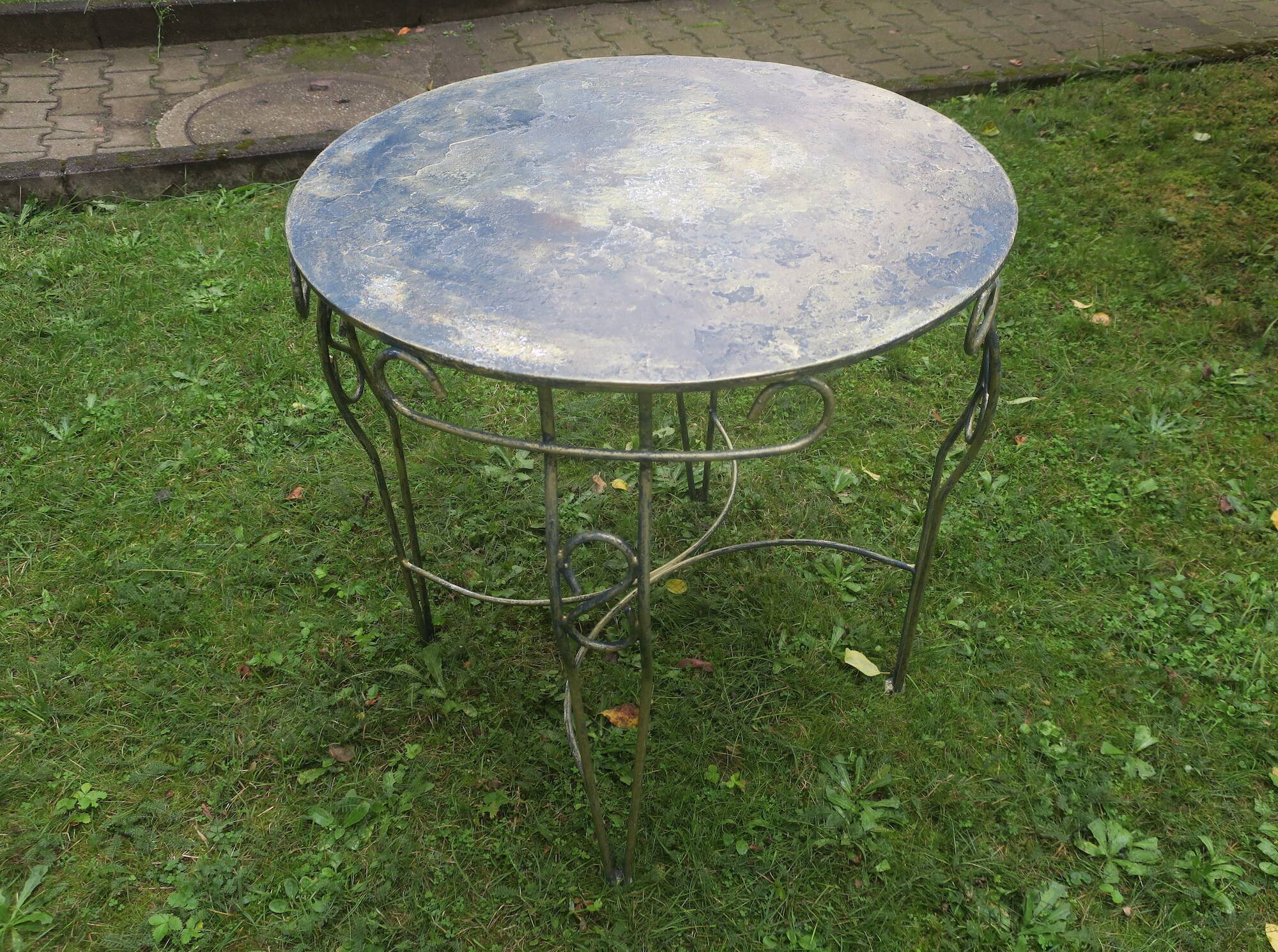Mid century painted iron patio or garden table, 1960s