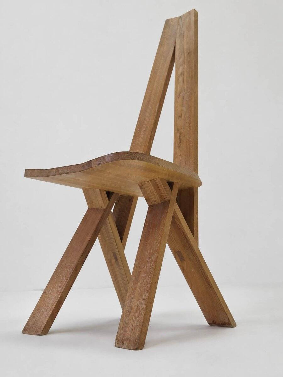 Model S45 Chlacc wood chair by Pierre Chapo, 1979