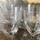 Stemmed glasses, engraved glass wine glasses