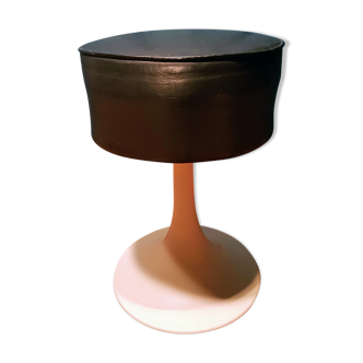 Large pouf swivelling circa 70s Skai very dark brown