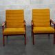 Pair of armchairs Jiri Jiroutek bouclette Yellow 1960