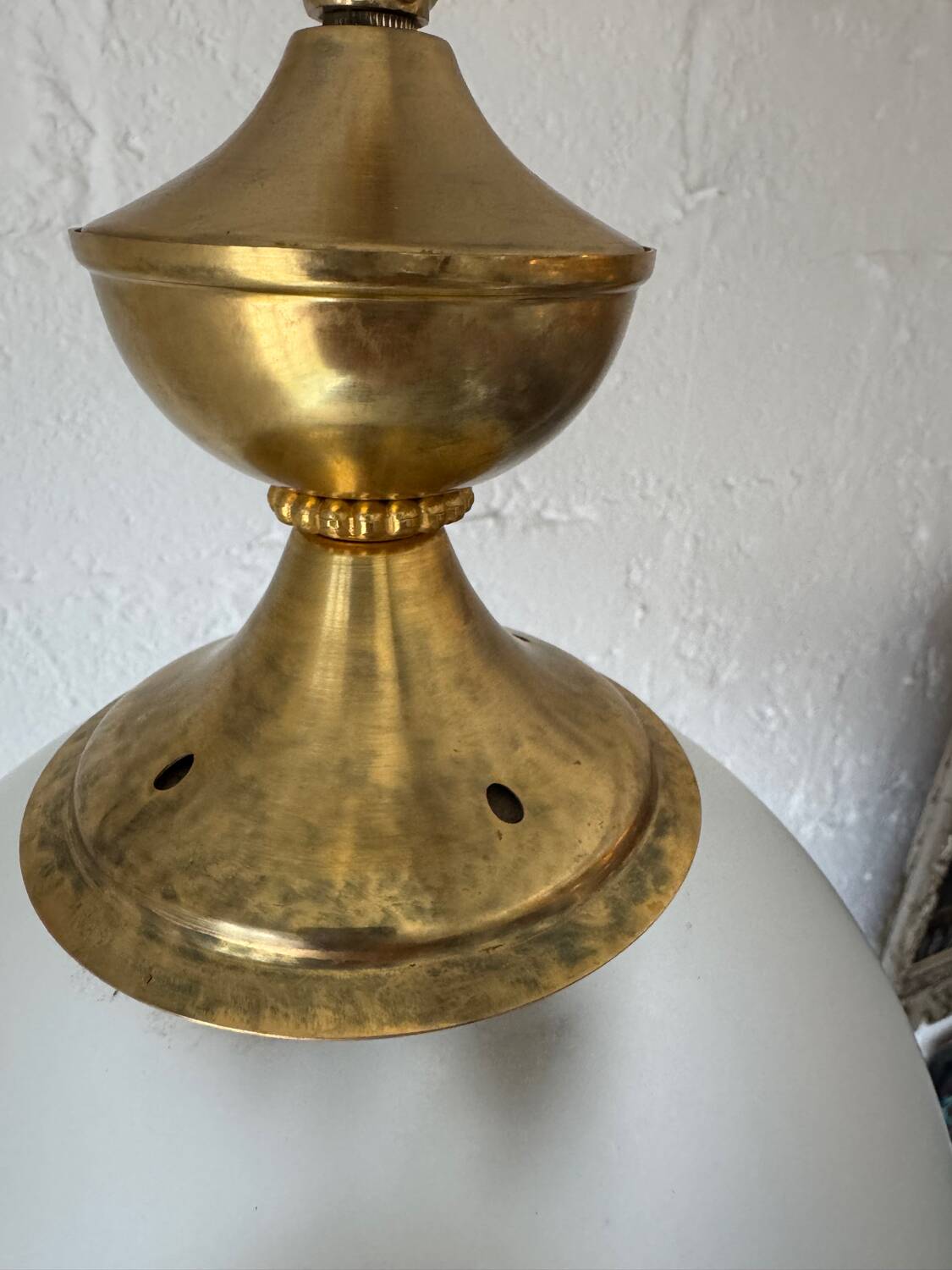 70s frosted engraved globe lantern chandelier