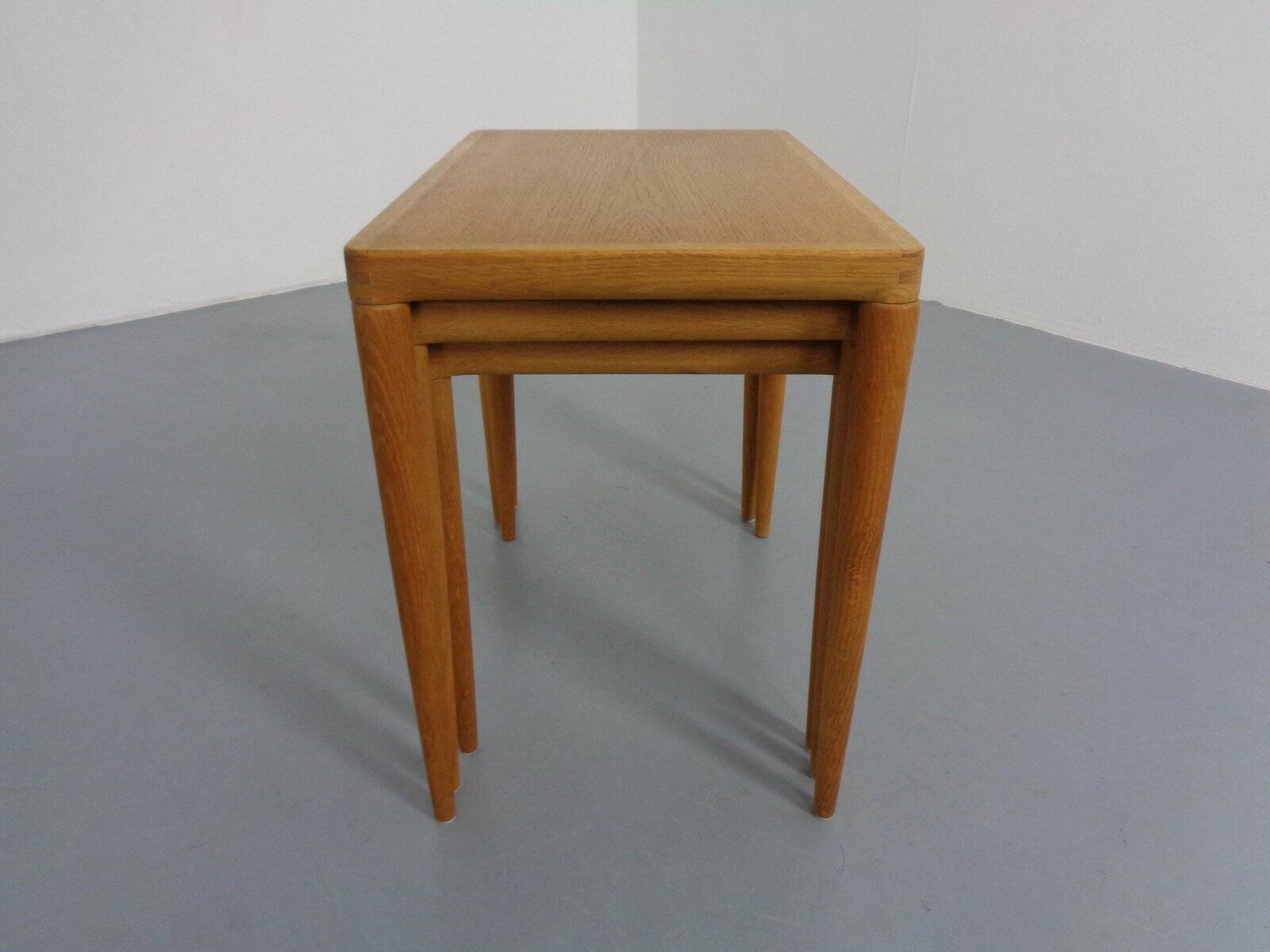 Danish Oak Nesting Tables by H.W. Klein for Bramin, 1960s, Set of 3