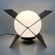Lamp Luz Eva Maison Gautier structure in black metal and globe in white plastic