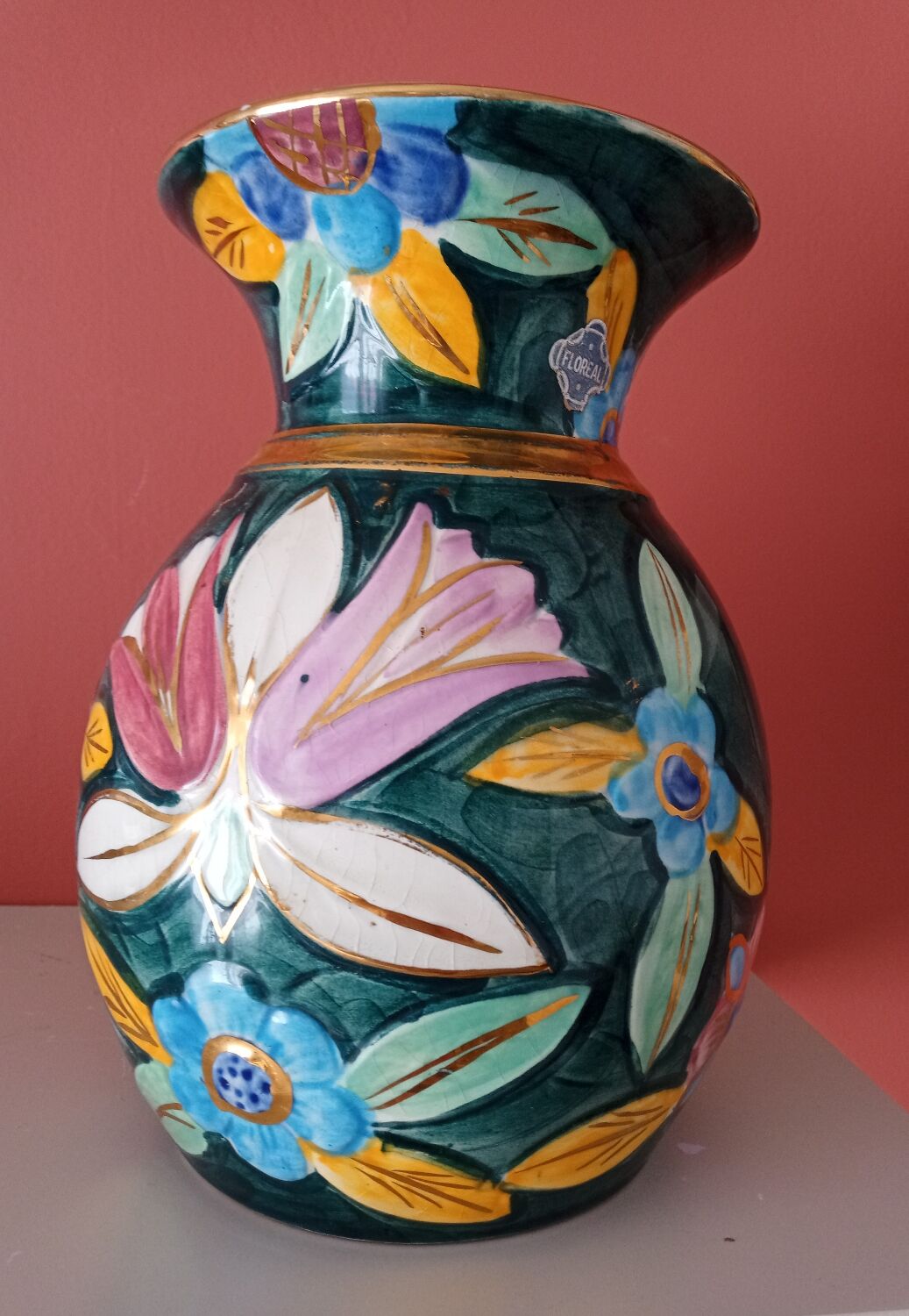 Vintage floral vase