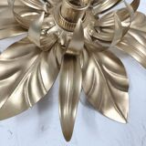 Gold metal flower wall light