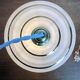 Vintage white and gold glass lampshade suspension