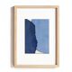 Peinture abstraite sur papier bleu signée Eawy