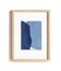 Peinture abstraite sur papier bleu signée Eawy