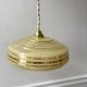 Pair of suspensions in yellow Clichy glass and golden border 40s-50s