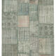 Handwoven oriental overdyed 176 cm x 241 cm grey patchwork carpet