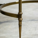 Table basse du milieu du siècle, France 1960 en laiton et marbre vert