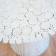 Table low round and white vintage rattan bamboo