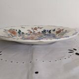 Assiette creuse, plat creux en faïence de Gien  , modèle coq et pivoines, années 1930