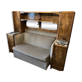 Rare Cozy Art Deco sideboard sofa bed