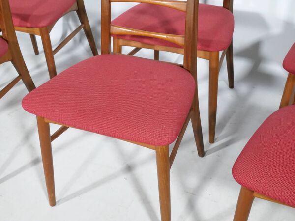 Lot de 6 chaises de salle à manger en teck de design danois des années 1960 par Nils Koefoed – Modèle LIS