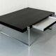 Bauhaus style black solid wood and tubular steel coffee table, Germany