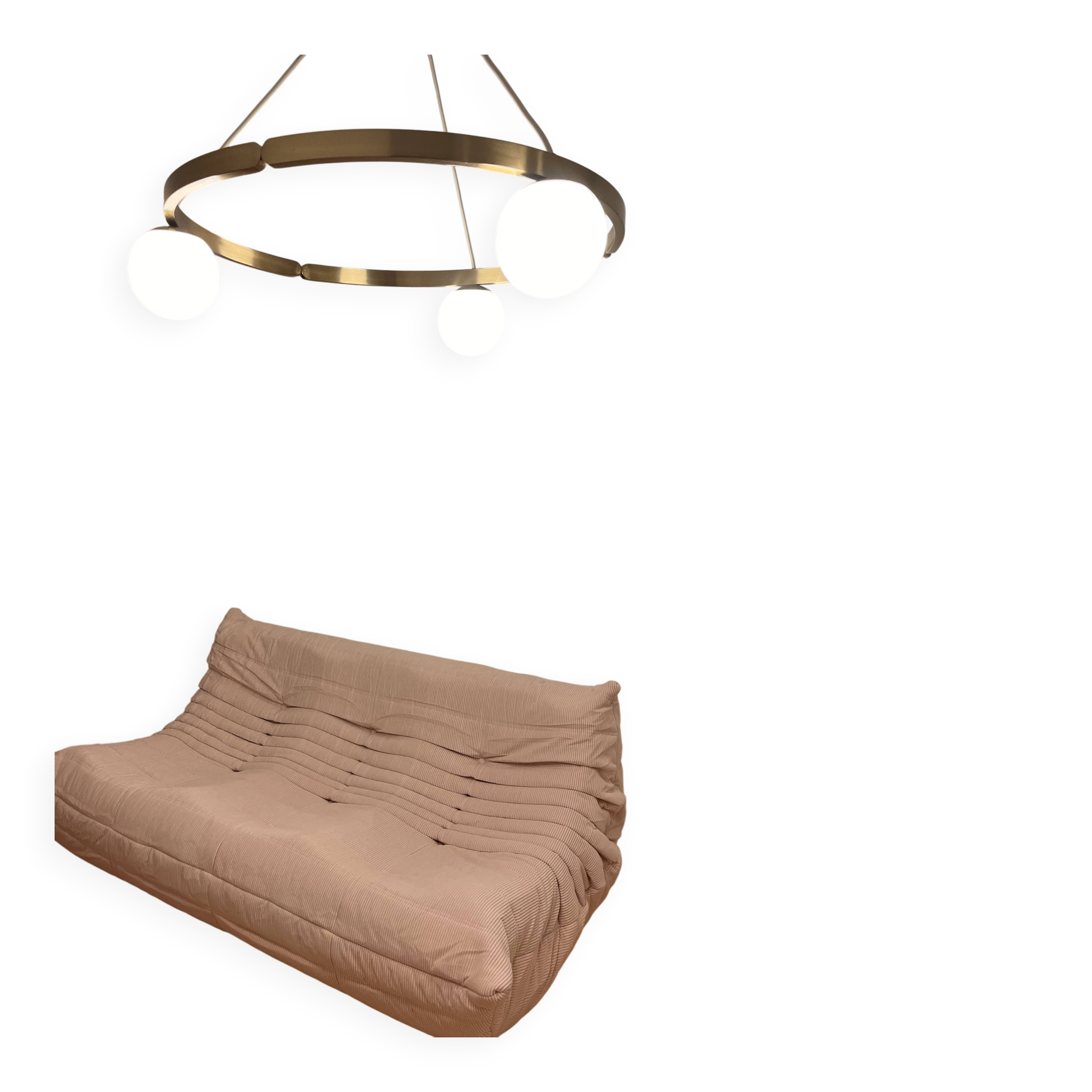 Contemporary 3-seater sofa in corduroy style Ligne Roset.
