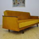 Mid-century yellow velvet sofa daybed, 1960s