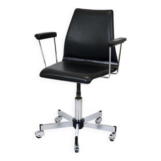 Sedus design office chair with armrest vintage chrome wood black seat