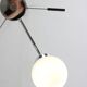 Lustre Mid-Century en Chrome et Opaline, Italie