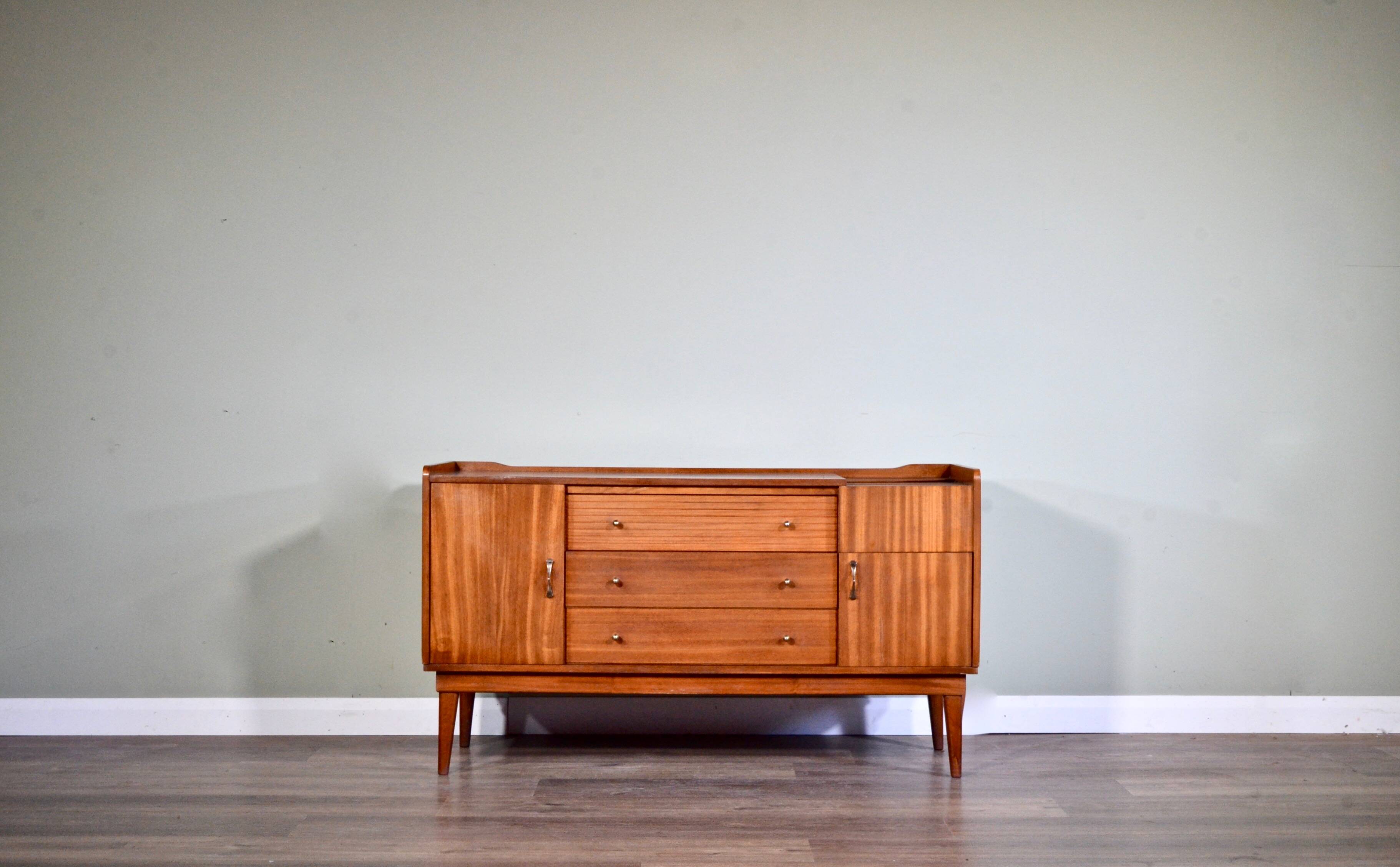 Midcentury Petite Sideboard / Cabinet In Teak From Austinsuite. Vintage Mod