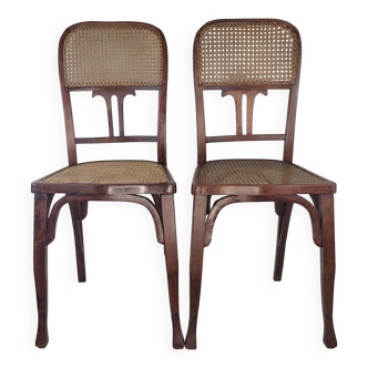 Chaises Art Nouveau en bois courbé (*2)