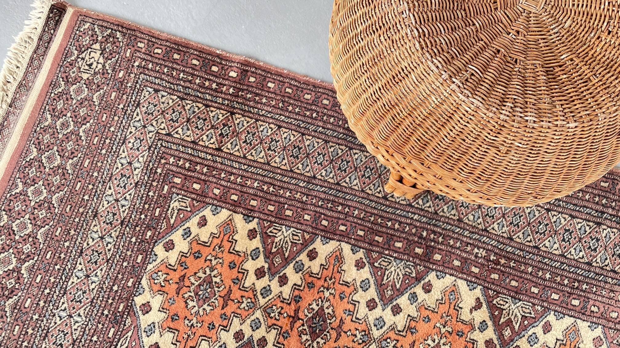 Tapis oriental pakistan gris-pourpre 196cm x 126cm